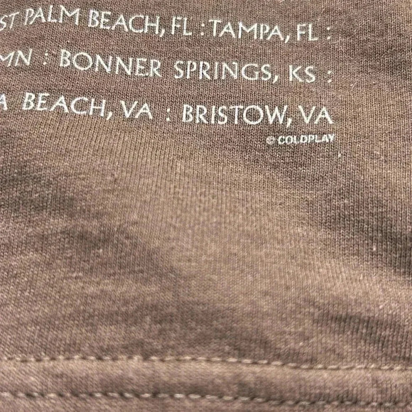 Coldplay 2005 Twisted Logic Tour Brown  Graphic T Shirt Size S - Picture 11 of 13